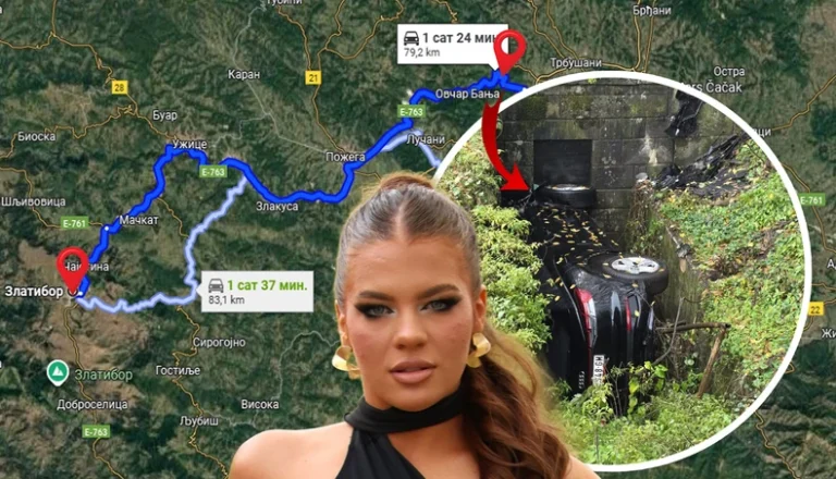 MAPA KRETANJA ANE RADOVIĆ Djevojka krenula iz kuće na Zlatiboru da plati ispit u Beogradu: Nakon nesreće uputila 2 poziva u pomoć