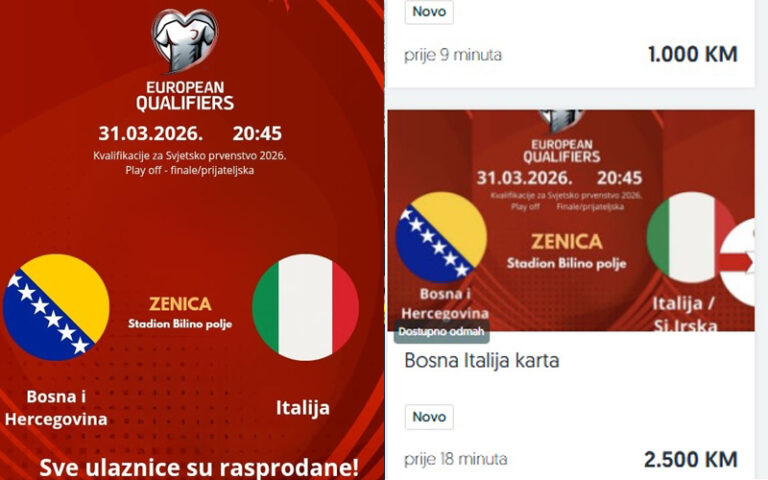 Bilino Polje je rasprodano za historijski meč BiH i Italije, tapkaroši digli cijene karata na preko 1.000 KM