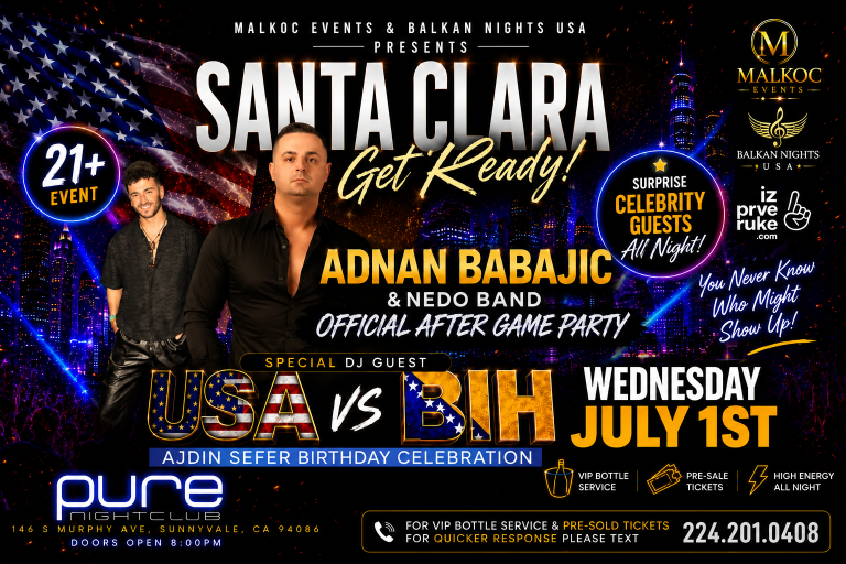 Santa Clara, spremite se! Adnan Babajić i Nedo Band donose spektakularni after game party nakon utakmice SAD – BiH