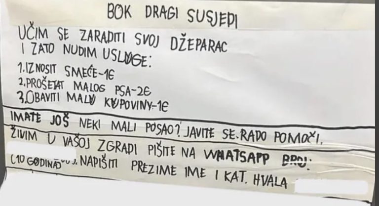 Poruka dječaka osvojila internet: “Koliko je ovo slatko. Bravo za malca!”